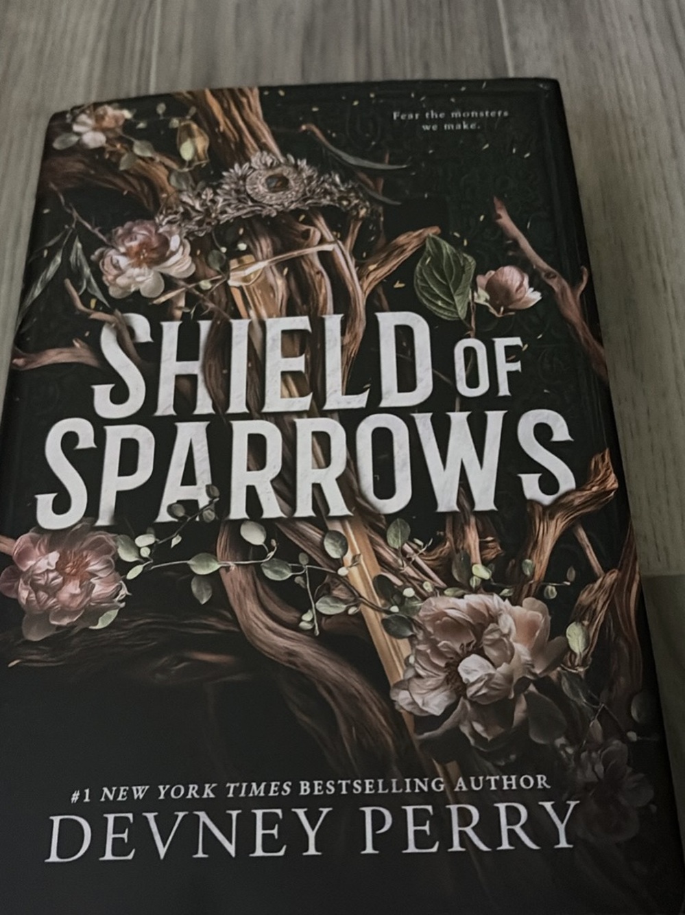 Devney Perry Shield of Sparrows Decorative Hardcover in Black